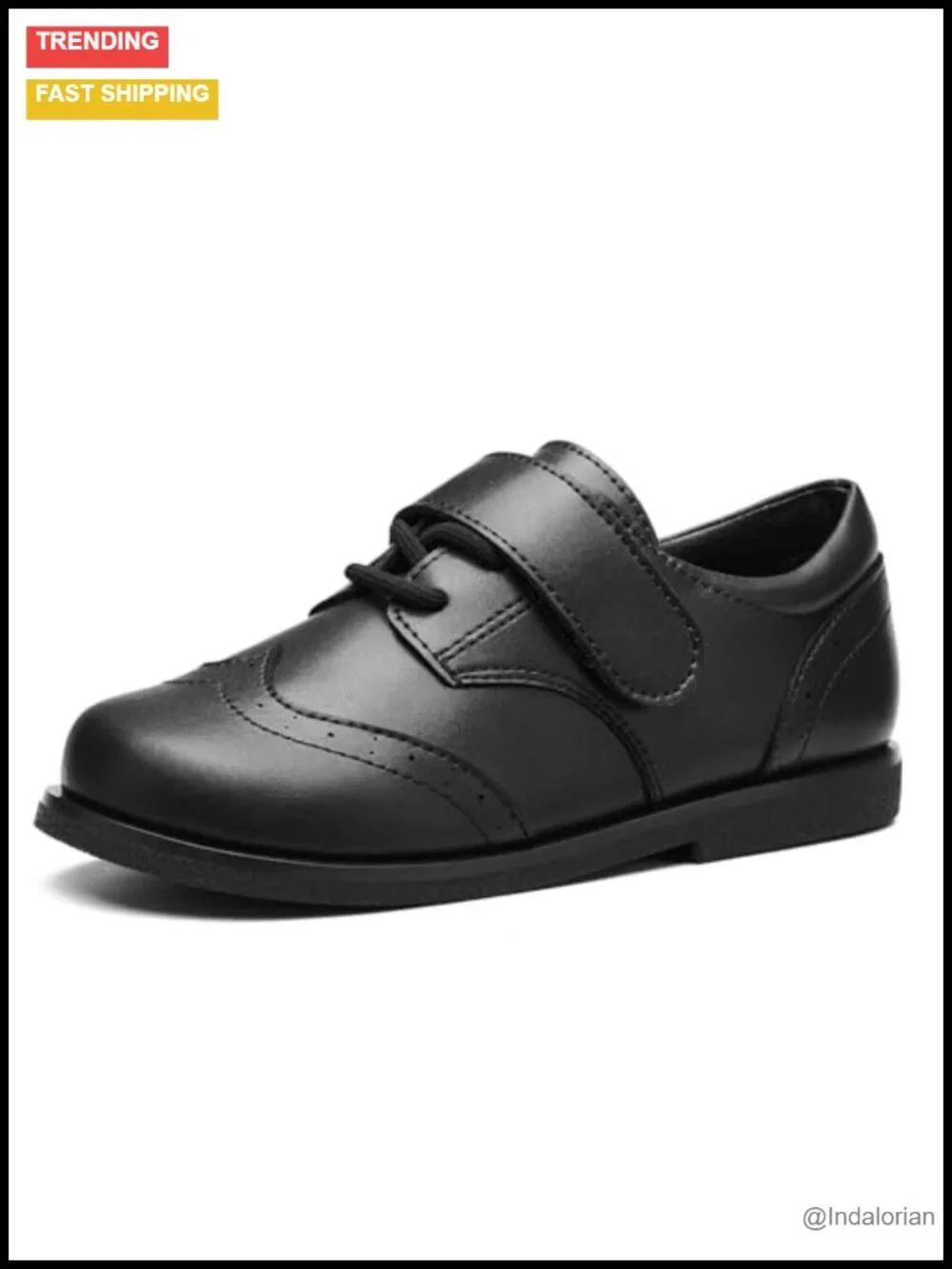 Toddler Oxfords Dress Shoes PU Leather Non-Slip Hook & Loop School Loafers